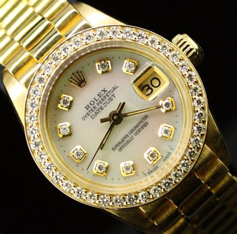 rolex lady datejust gold diamanten|rolex lady datejust diamond bezel.